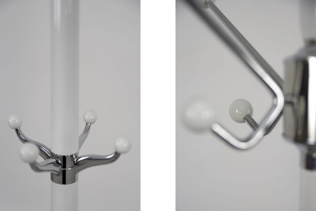 Mid-Century Modern White Floor Coat Rack, 1990s