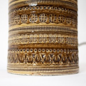 Italian Orange And Brown Ceramic Table Lamp By Aldo Londi For Bitossi, 1960s