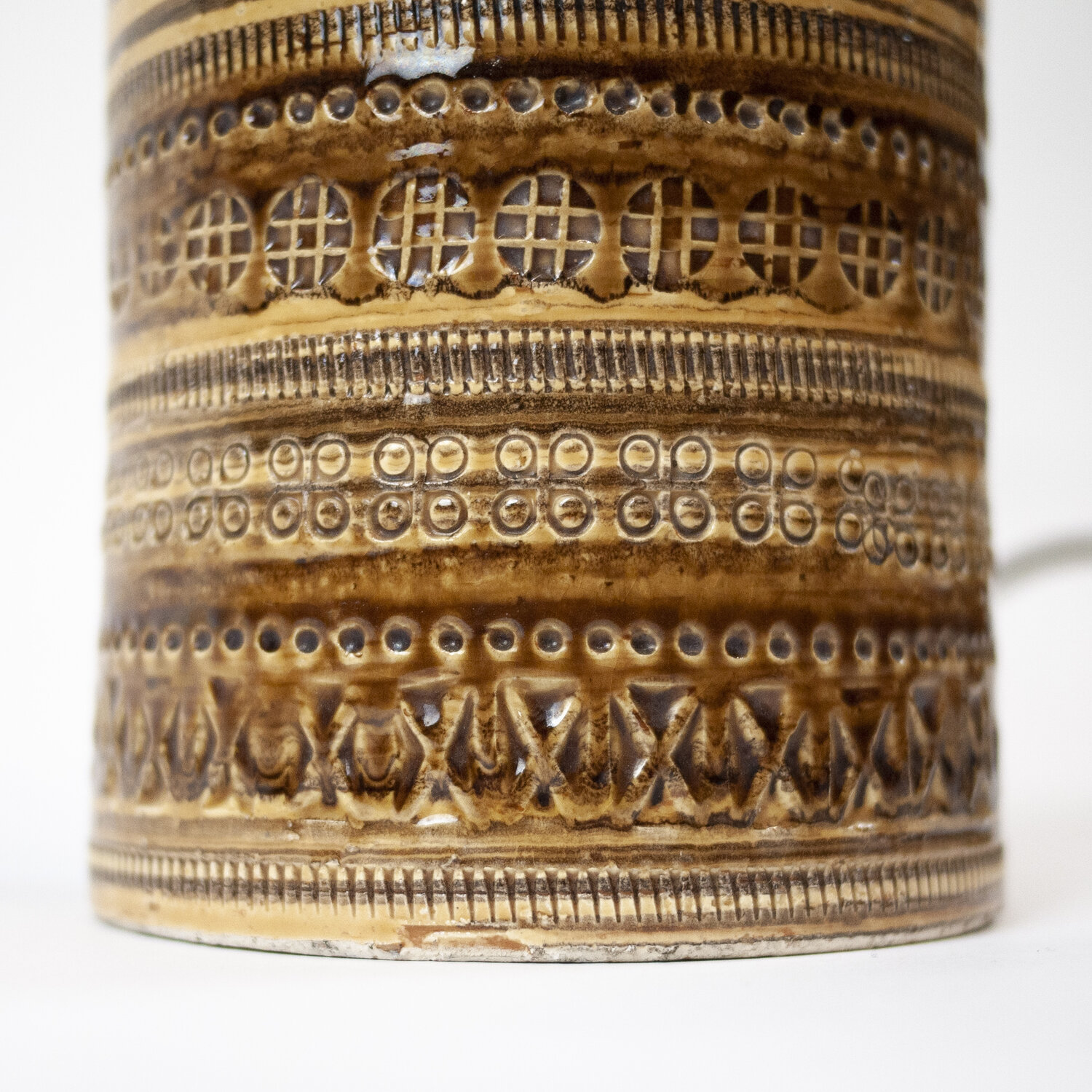 Italian Orange And Brown Ceramic Table Lamp By Aldo Londi For Bitossi, 1960s