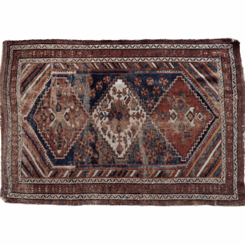 Antique Middle Eastern Hand-Woven Shiraz Rug, 1890s