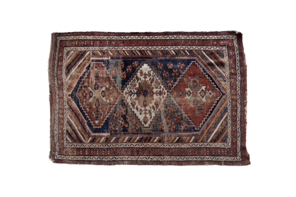 Antique Middle Eastern Hand-Woven Shiraz Rug, 1890s