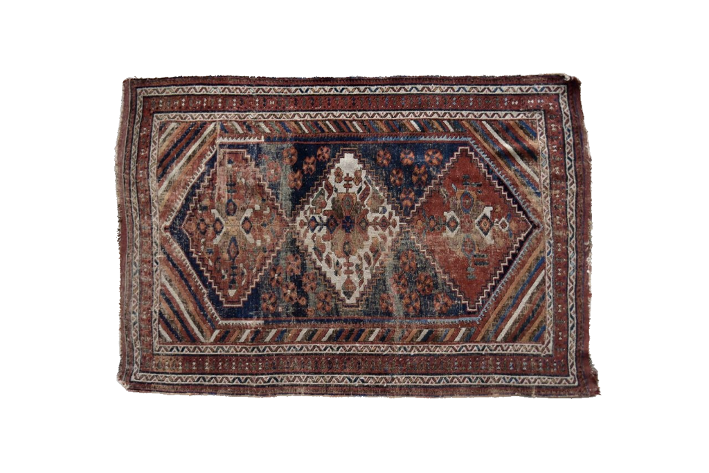 Antique Middle Eastern Hand-Woven Shiraz Rug, 1890s