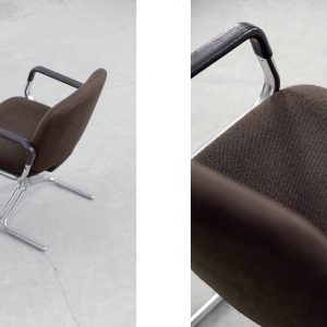 Mid-Century Modern Vintage Brown Aluminum German Chairs by Mauser, 1970s, Set of 2