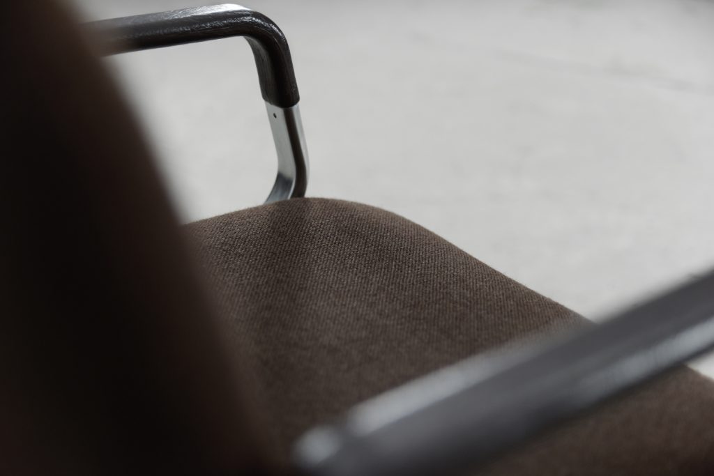 Mid-Century Modern Vintage Brown Aluminum German Chairs by Mauser, 1970s, Set of 2