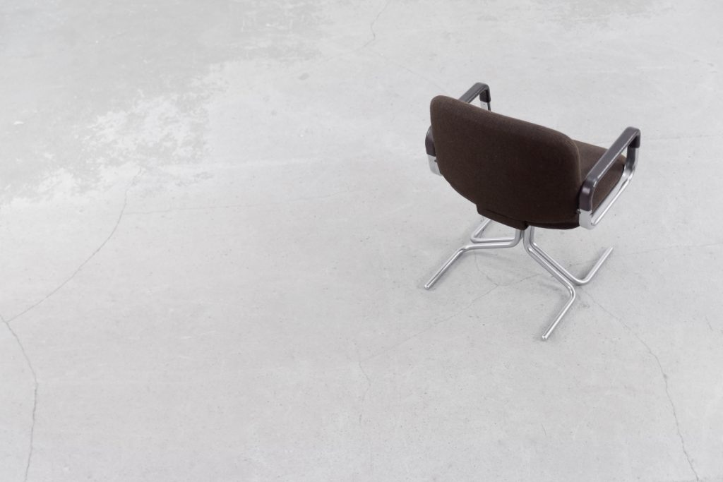 Mid-Century Modern Vintage Brown Aluminum German Chairs by Mauser, 1970s, Set of 2