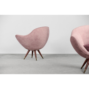 Rare Mid-Century Modern Space Age Velour Lounge Set from Paged, 1972, Set of 3