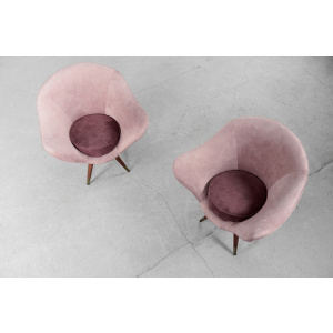 Rare Mid-Century Modern Space Age Velour Lounge Set from Paged, 1972, Set of 3