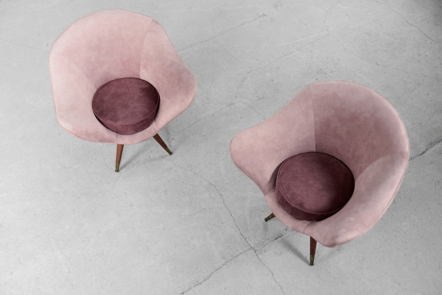 Rare Mid-Century Modern Space Age Velour Lounge Set from Paged, 1972, Set of 3