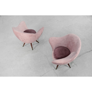 Rare Mid-Century Modern Space Age Velour Lounge Set from Paged, 1972, Set of 3