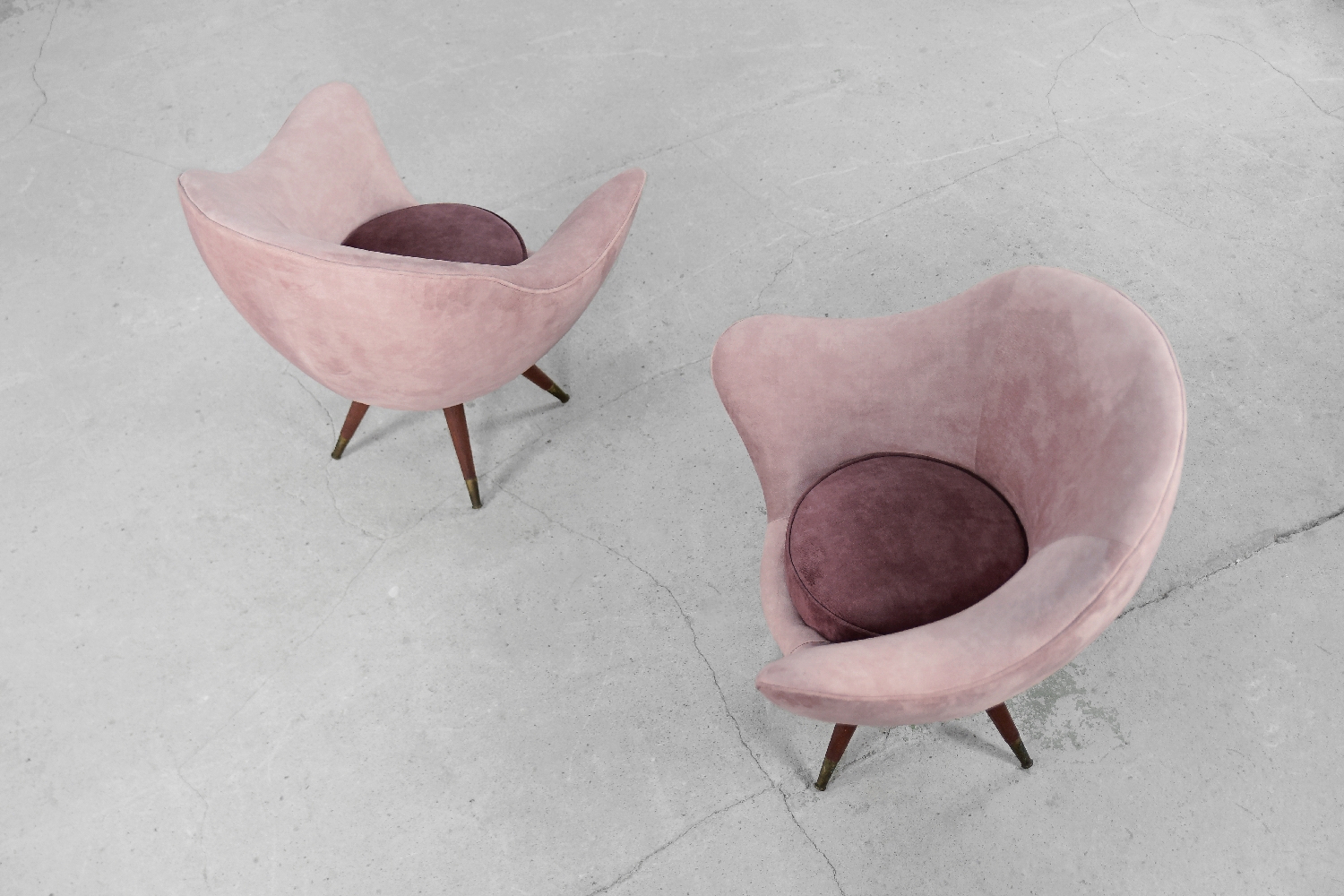 Rare Mid-Century Modern Space Age Velour Lounge Set from Paged, 1972, Set of 3