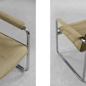 Vintage 2-seater Tubular Steel Leather Sofa, 1960s