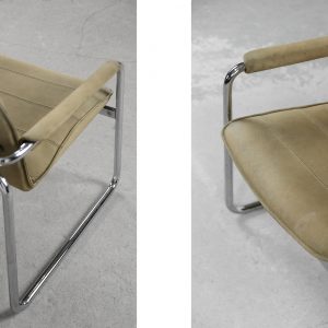 Vintage 2-seater Tubular Steel Leather Sofa, 1960s