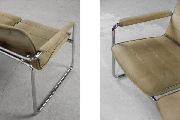 Vintage 2-seater Tubular Steel Leather Sofa, 1960s - Image 16