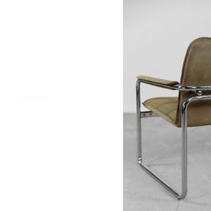 Vintage 2-seater Tubular Steel Leather Sofa, 1960s