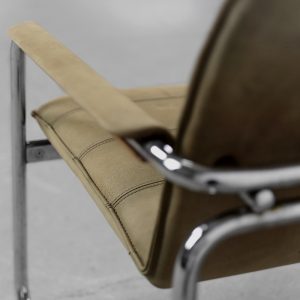 Vintage 2-seater Tubular Steel Leather Sofa, 1960s
