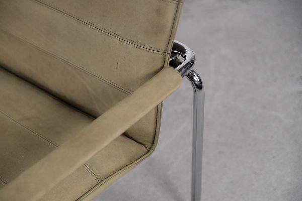 Vintage 2-seater Tubular Steel Leather Sofa, 1960s - Image 14