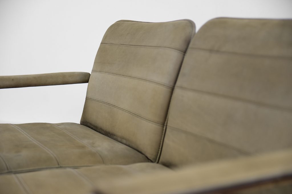 Vintage 2-seater Tubular Steel Leather Sofa, 1960s