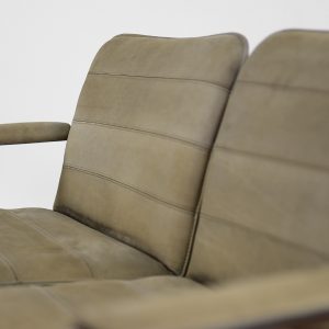 Vintage 2-seater Tubular Steel Leather Sofa, 1960s