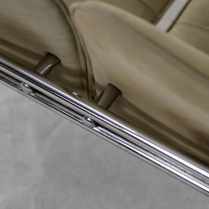 Vintage 2-seater Tubular Steel Leather Sofa, 1960s