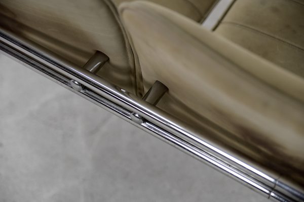 Vintage 2-seater Tubular Steel Leather Sofa, 1960s - Image 11