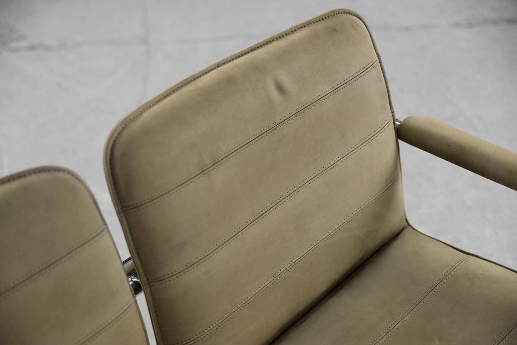 Vintage 2-seater Tubular Steel Leather Sofa, 1960s