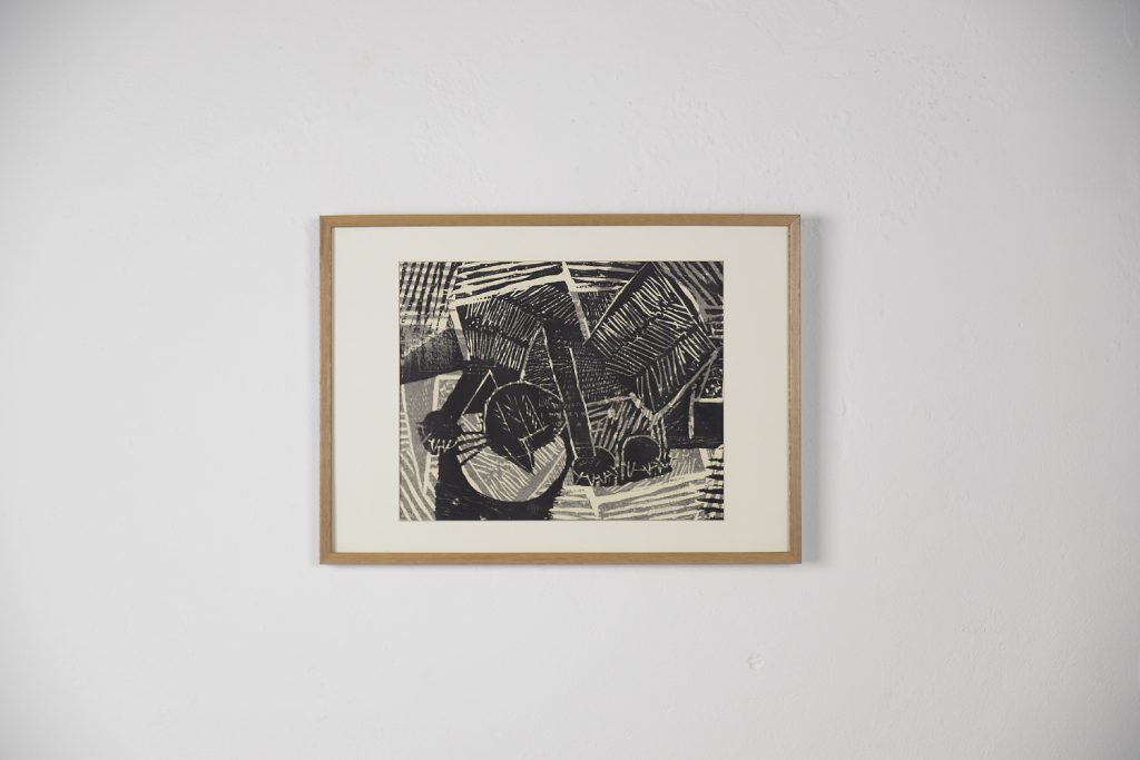 Vintage Modern Graphic by Vide Jansson, Träsnitt, 1960s