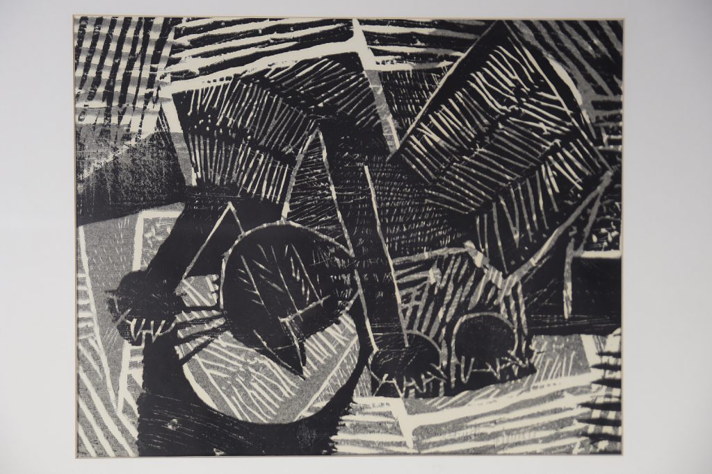 Vintage Modern Graphic by Vide Jansson, Träsnitt, 1960s