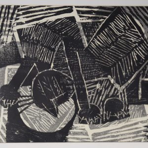 Vintage Modern Graphic by Vide Jansson, Träsnitt, 1960s