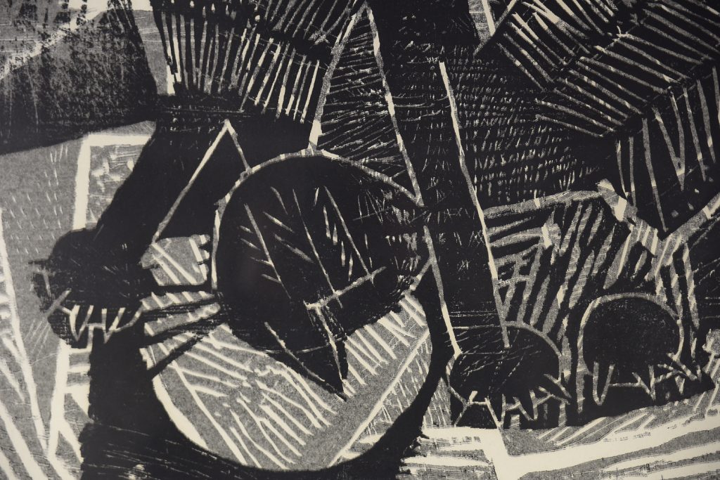 Vintage Modern Graphic by Vide Jansson, Träsnitt, 1960s