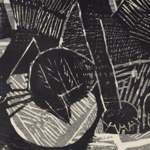 Vintage Modern Graphic by Vide Jansson, Träsnitt, 1960s