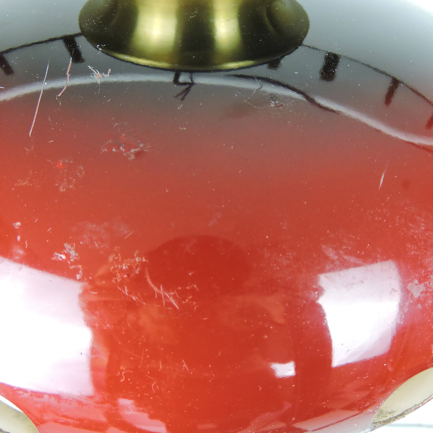 Red And Gold Space Age Pendant Lamps, 1960s, Set Of 2