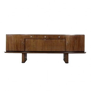 Large French Art Deco Walnut Buffet, 1920s