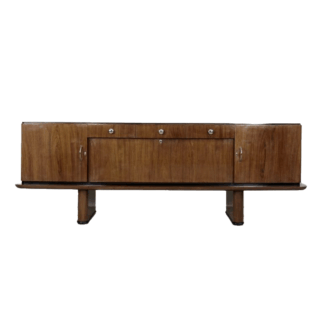 Large French Art Deco Walnut Buffet, 1920s