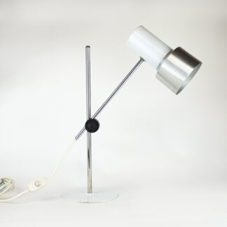 Vintage Italian White Aluminium Desk Lamp By Prova, 1960s