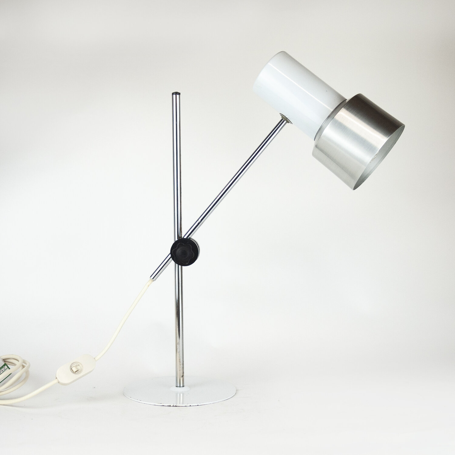 Vintage Italian White Aluminium Desk Lamp By Prova, 1960s