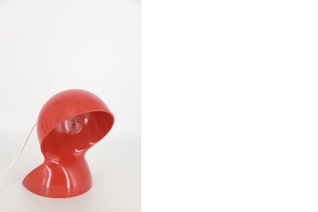 Vintage Red Dalù Table Lamp by Vico Magistretti for Artemide, 1960s