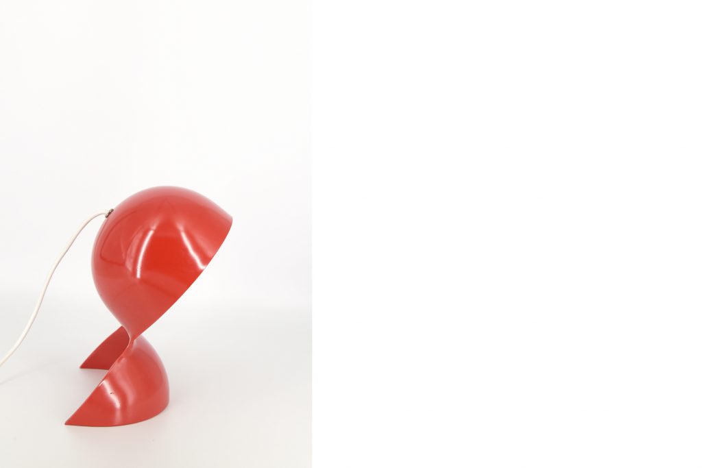 Vintage Red Dalù Table Lamp by Vico Magistretti for Artemide, 1960s