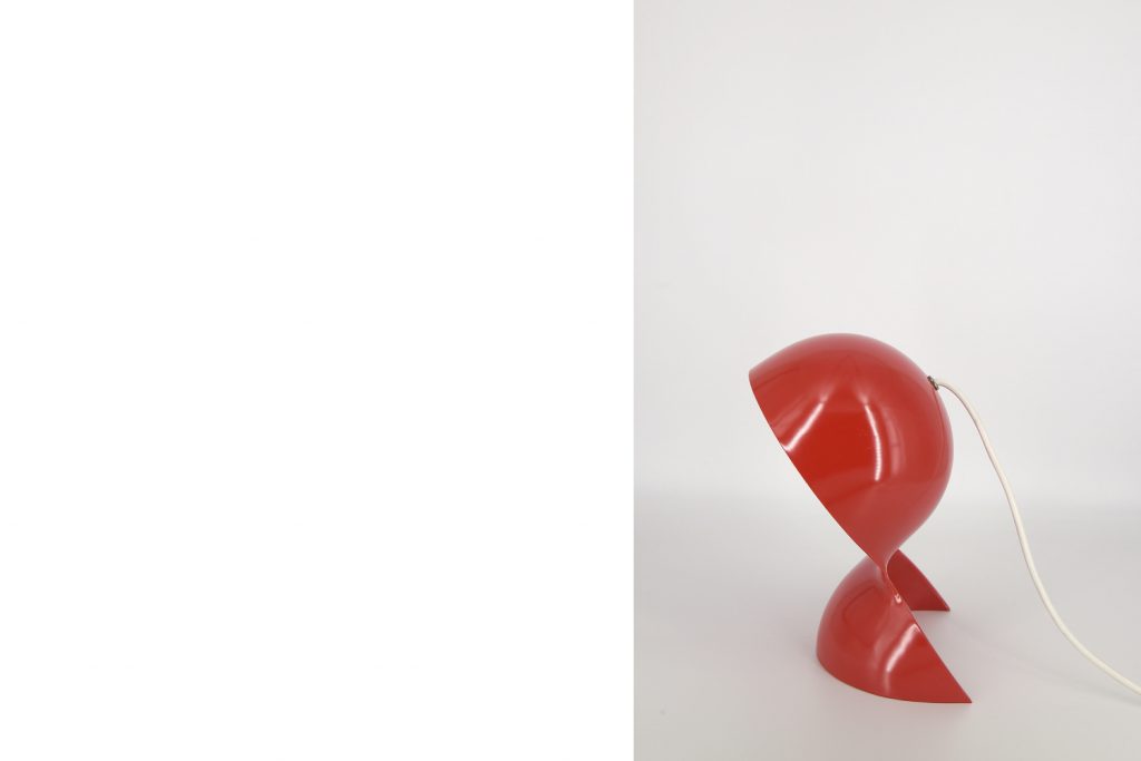 Vintage Red Dalù Table Lamp by Vico Magistretti for Artemide, 1960s