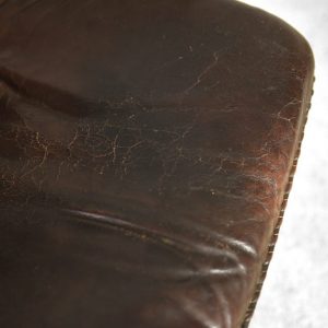 Danish Leather Adjustable Easy Chair & Ottoman Set from Berg Furniture, 1970s
