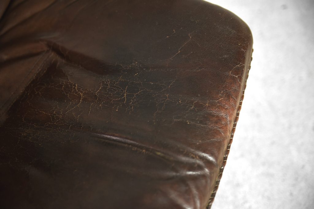 Danish Leather Adjustable Easy Chair & Ottoman Set from Berg Furniture, 1970s
