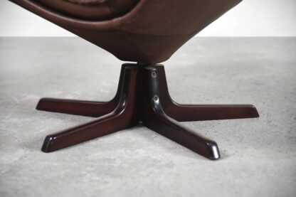 Danish Leather Adjustable Easy Chair & Ottoman Set from Berg Furniture, 1970s - Image 11