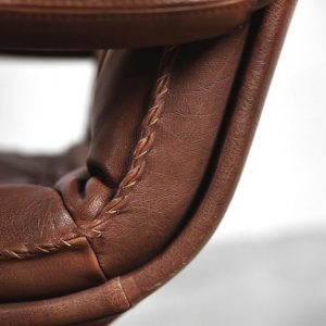 Danish Leather Adjustable Easy Chair & Ottoman Set from Berg Furniture, 1970s