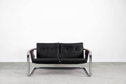 Vintage Bauhaus Tubular Metal & Leather Sofa, 1950s - Image 9