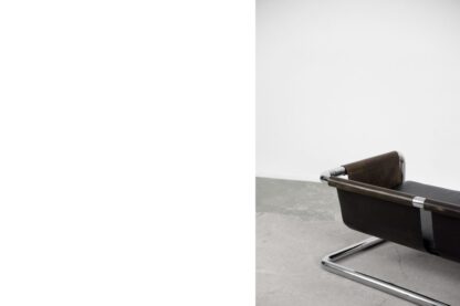 Vintage Bauhaus Tubular Metal & Leather Sofa, 1950s - Image 11