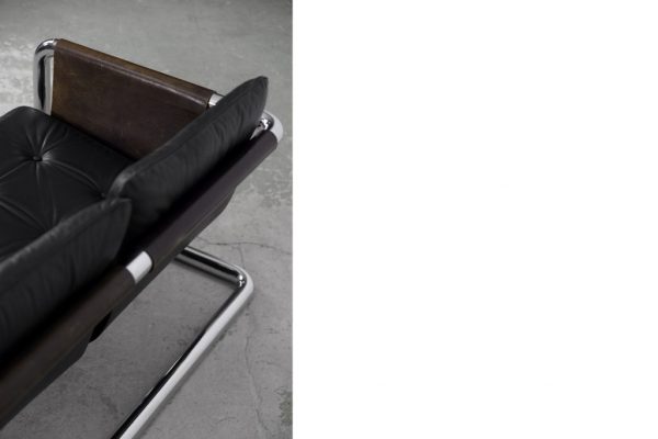 Vintage Bauhaus Tubular Metal & Leather Sofa, 1950s - Image 18