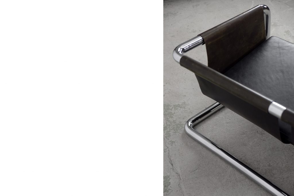 Vintage Bauhaus Tubular Metal & Leather Sofa, 1950s