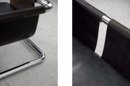 Vintage Bauhaus Tubular Metal & Leather Sofa, 1950s - Image 21