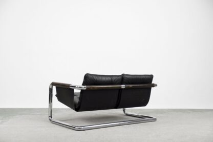 Vintage Bauhaus Tubular Metal & Leather Sofa, 1950s - Image 5
