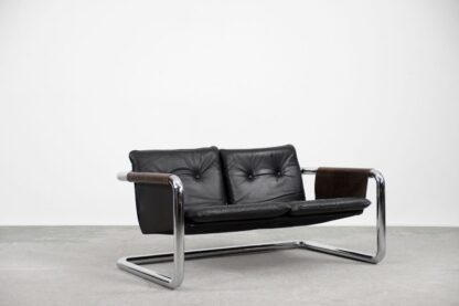 Vintage Bauhaus Tubular Metal & Leather Sofa, 1950s - Image 10