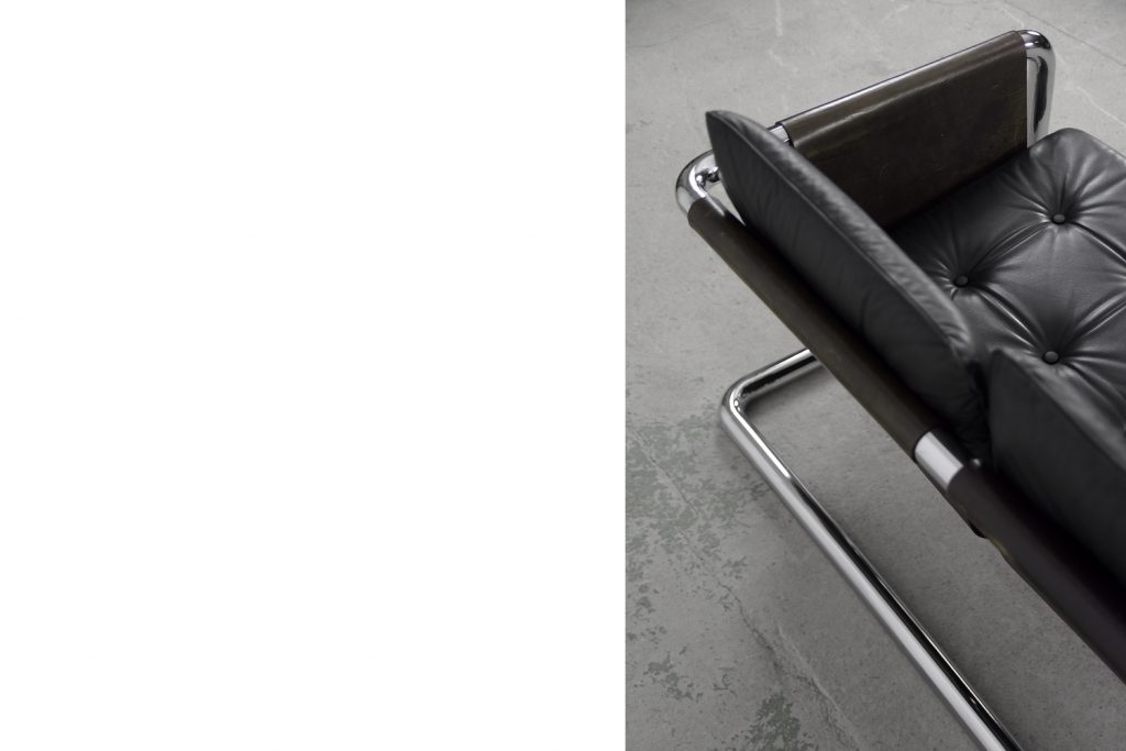 Vintage Bauhaus Tubular Metal & Leather Sofa, 1950s